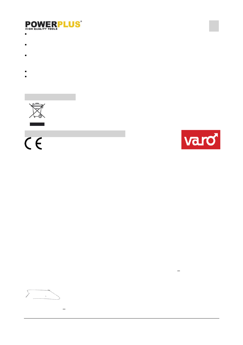 Environment, Declaration of conformity | Powerplus POWX026 IMPACT DRILL 710W EN User Manual | Page 8 / 8