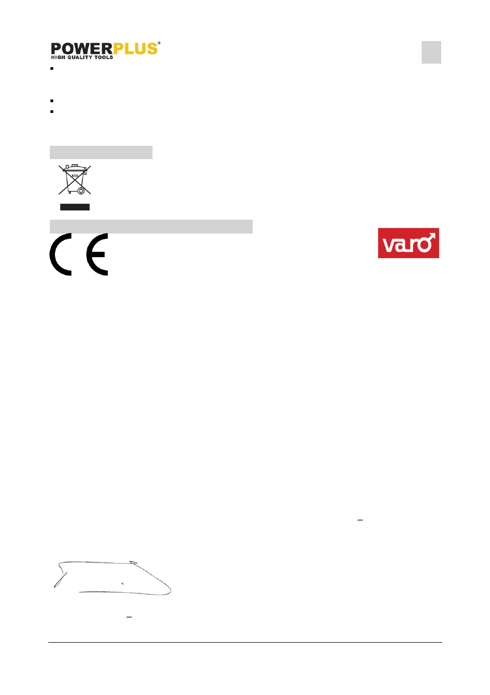 Environment, Declaration of conformity | Powerplus POWX028 IMPACT DRILL 1200W EN User Manual | Page 8 / 8