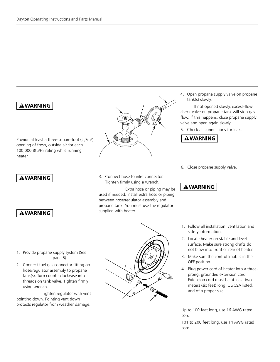 Dayton propane construction heater, 3vg80 | Dayton 3VG80 User Manual | Page 6 / 14