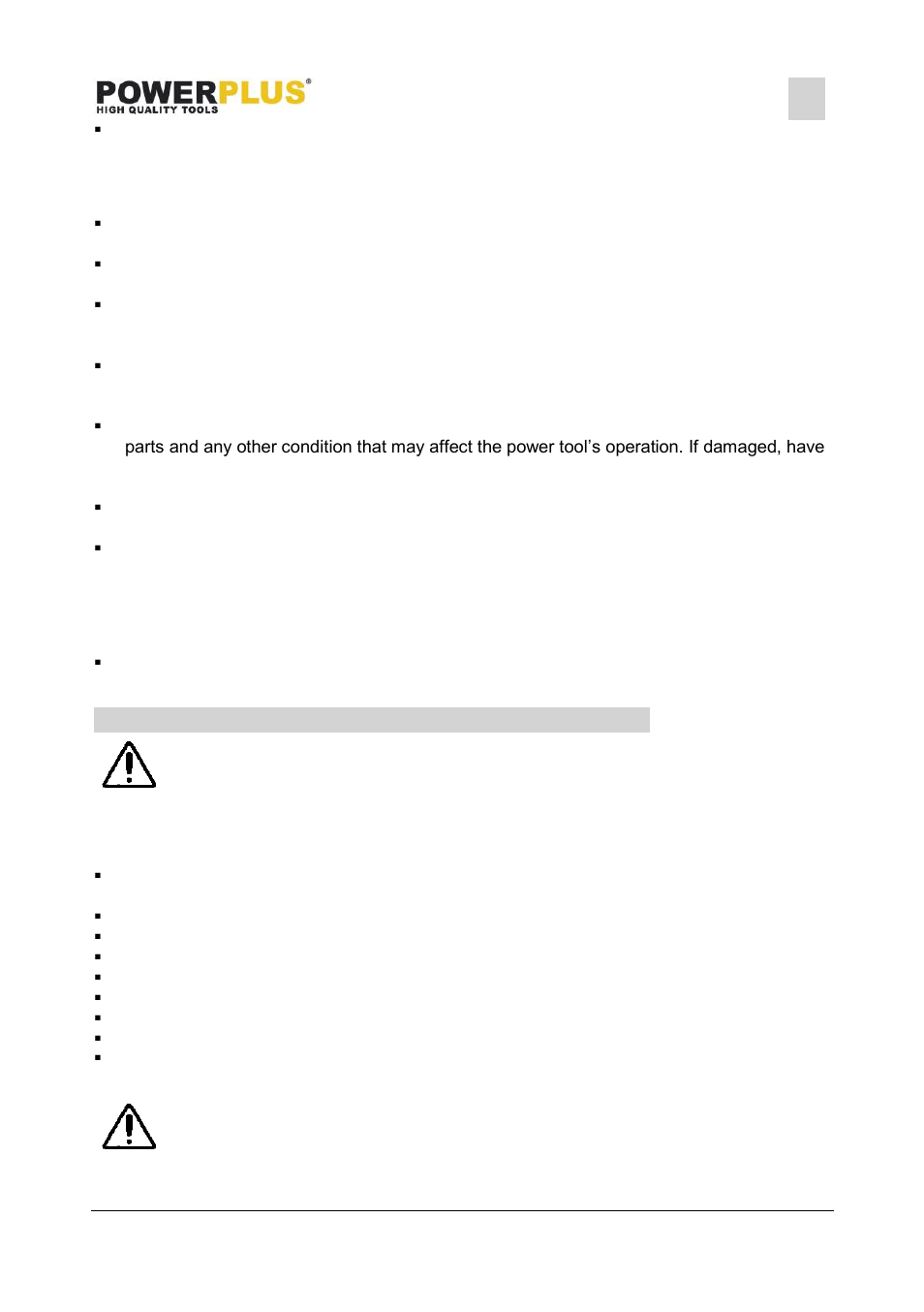 Power tool use and care, Service, Additional safetyhints for belt sanders | Powerplus POWX0460 BELT SANDER 950W EN User Manual | Page 4 / 8