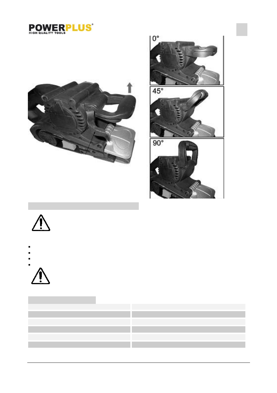 Cleaning and maintenance, Cleaning, Technical data | Powerplus POWX0460 BELT SANDER 950W EN User Manual | Page 6 / 8