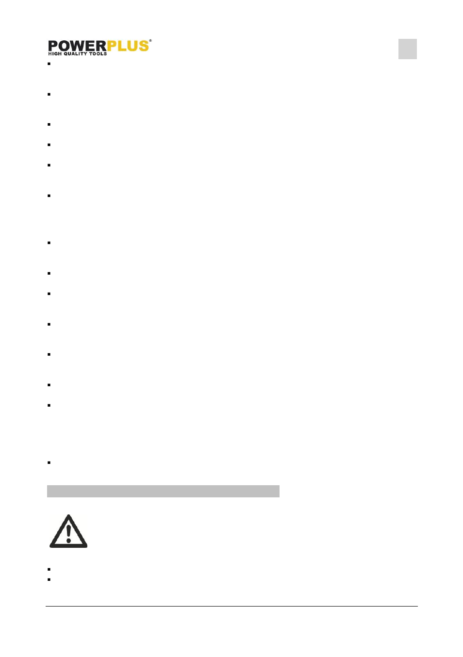 Power tool use and care, Service, Machine-specific safety warnings | Powerplus POWX0478 WALL AND CEILING SANDER 1220W EN User Manual | Page 5 / 9