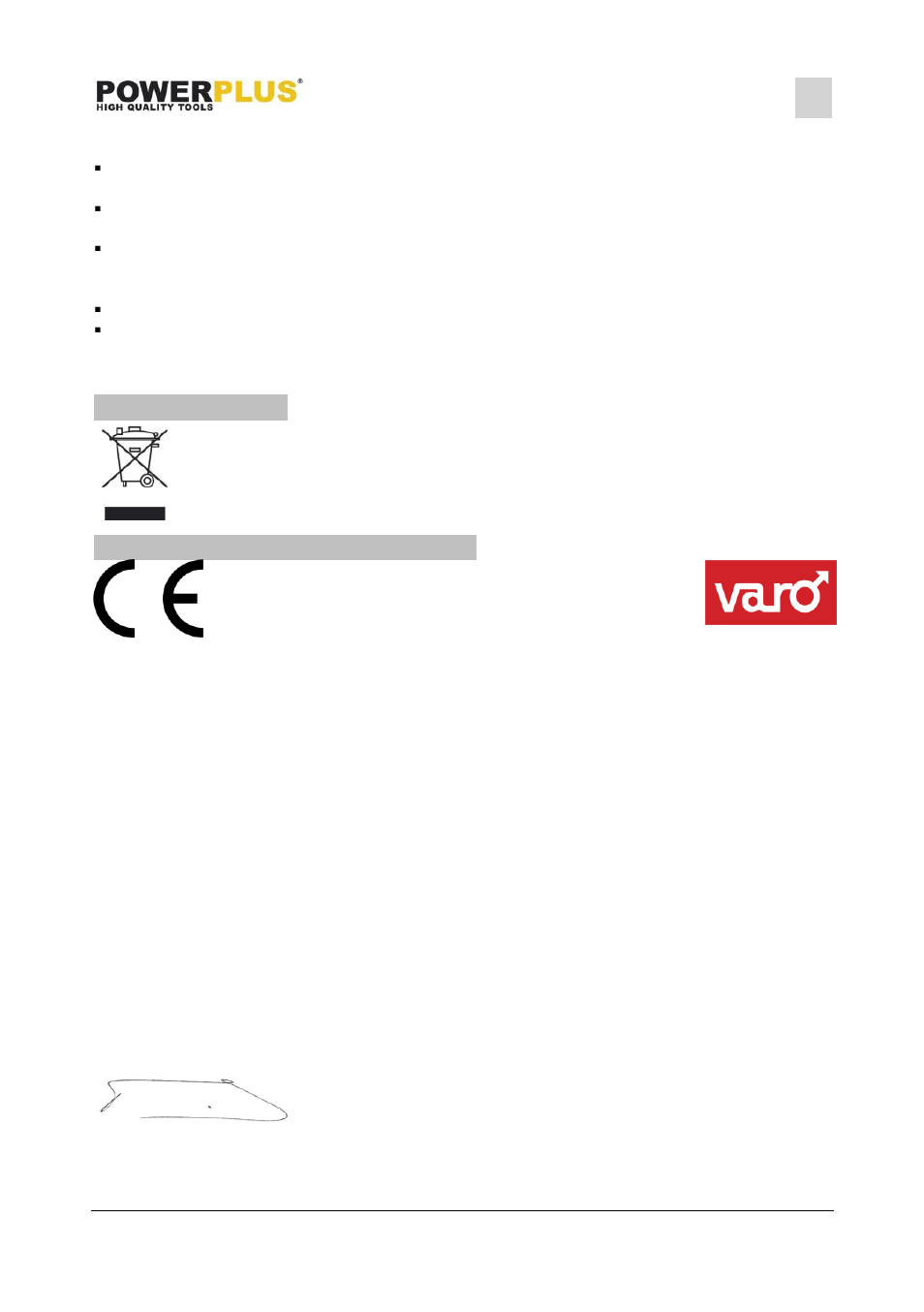 Environment, Declaration of conformity | Powerplus POWX0478 WALL AND CEILING SANDER 1220W EN User Manual | Page 9 / 9