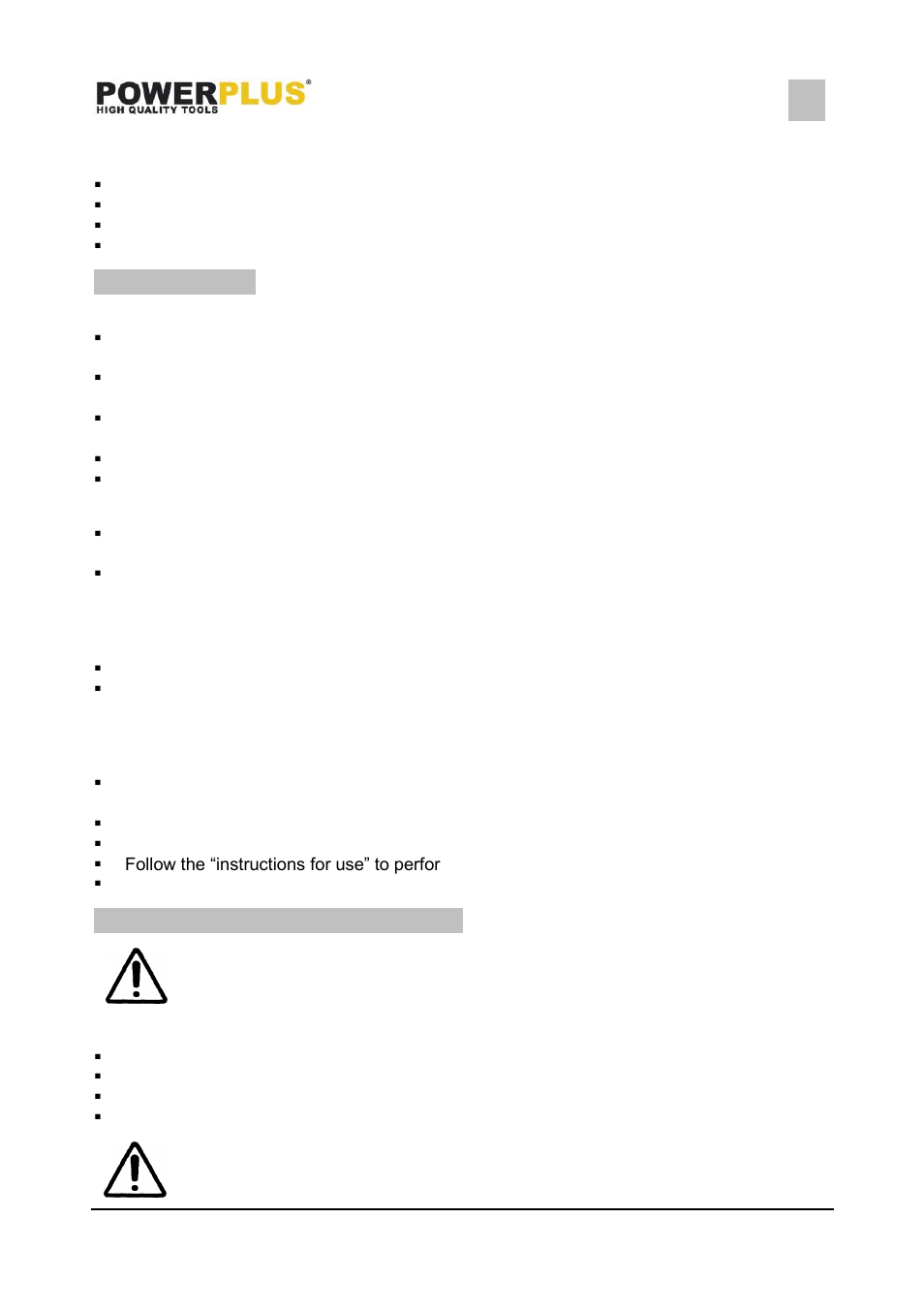 Mounting the parallel fence (fig. a), Operation, Instructions for use | Switching on and off (fig. a), Dust extraction (fig. a), Laser beam, Cleaning and maintenance, Cleaning, Powx052, 9 operation | Powerplus POWX052 CIRCULAR SAW 1400W 185MM EN User Manual | Page 7 / 10