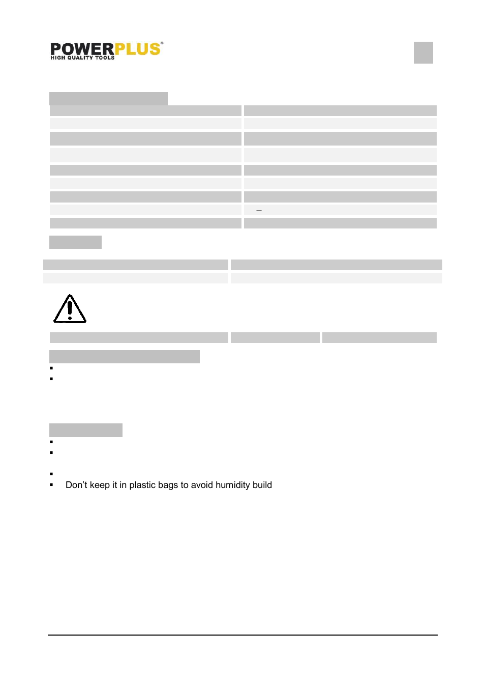 Lubrication (fig. b), Technical data, Noise | Service department, Storage, Powx052, 11 technical data, 12 noise, 13 service department, 14 storage | Powerplus POWX052 CIRCULAR SAW 1400W 185MM EN User Manual | Page 8 / 10