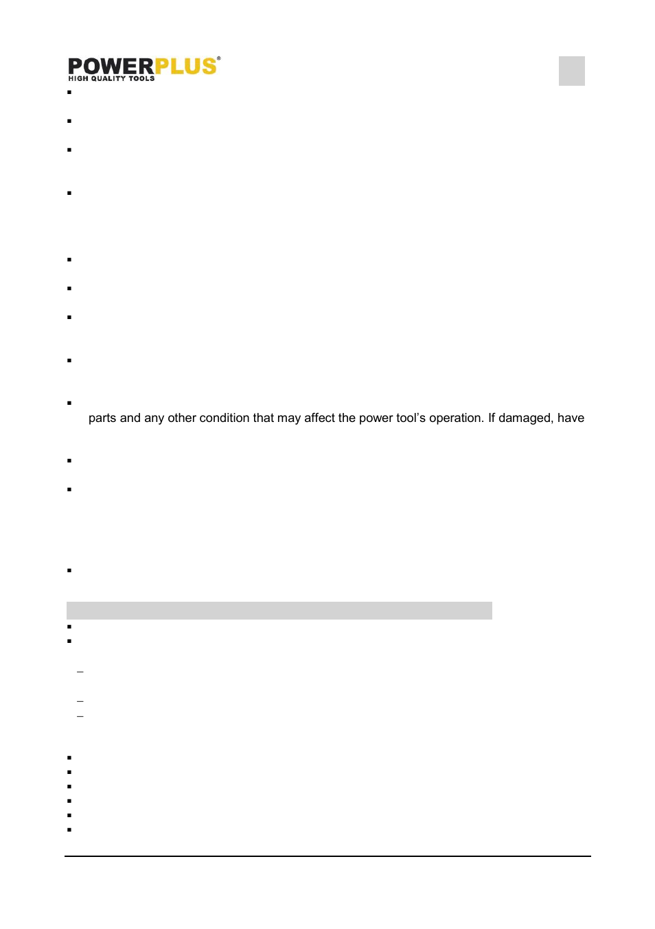 Power tool use and care, Service, Specific safety warnings for circular saws | Powx0550, 6 specific safety warnings for circular saws | Powerplus POWX0550 CIRCULAR SAW 1800W 210MM EN User Manual | Page 5 / 10