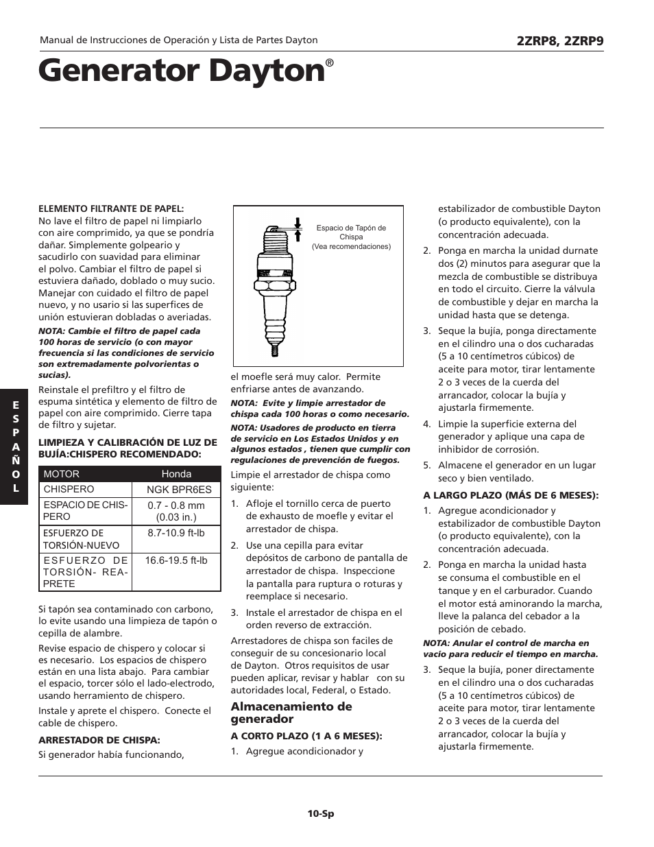 Generator dayton, 2zrp8, 2zrp9 | Dayton 2ZRP9 User Manual | Page 36 / 80