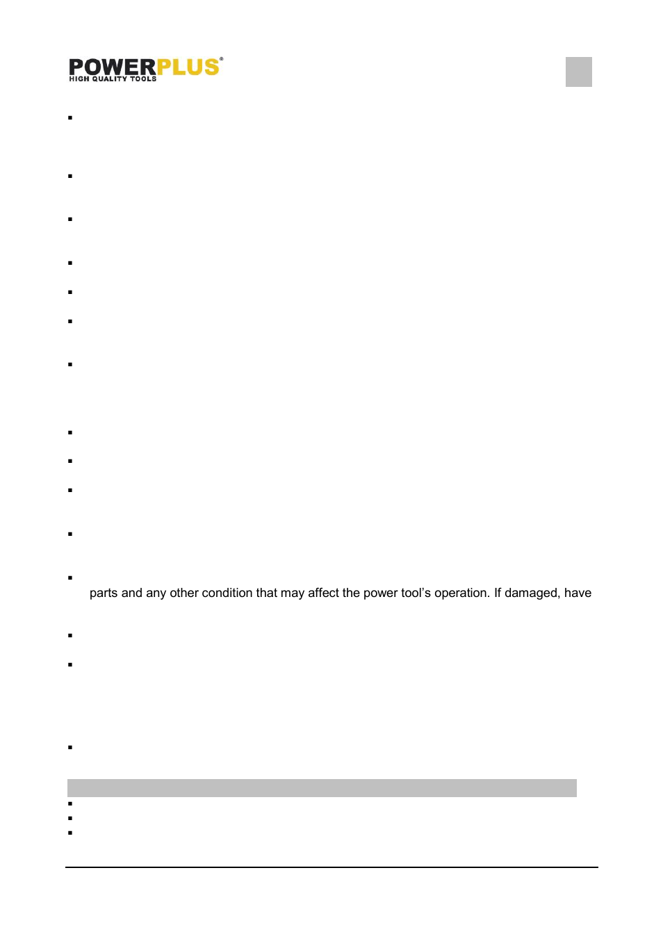 Personal safety, Power tool use and care, Service | Powerplus POWX07551T MITRE SAW 1400W - 190MM EN User Manual | Page 6 / 19