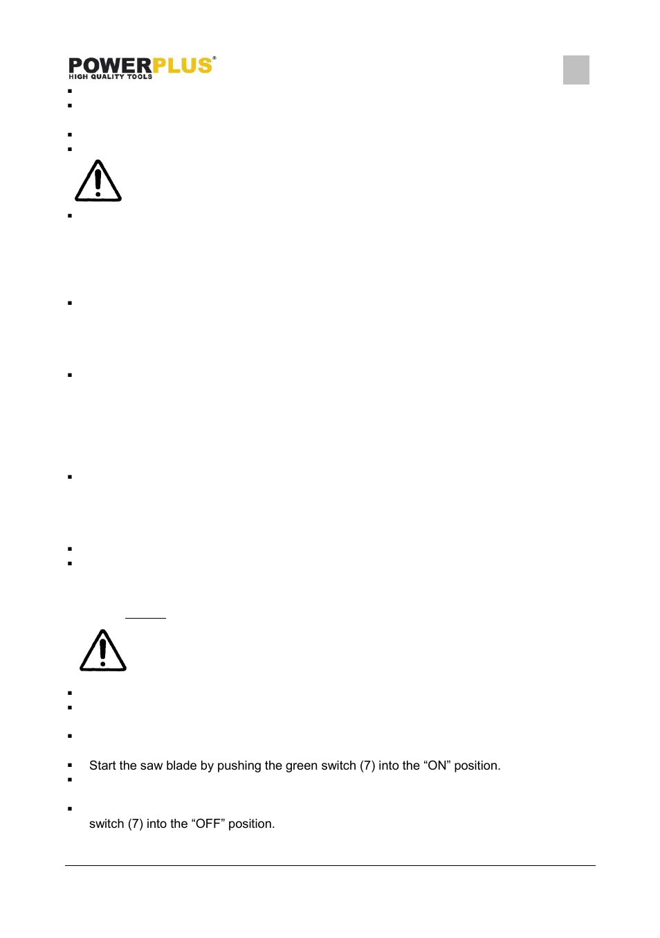 Sawing | Powerplus POWX0782 MITRE SAW +UPPER TABLE 1800W 254MM EN User Manual | Page 15 / 22