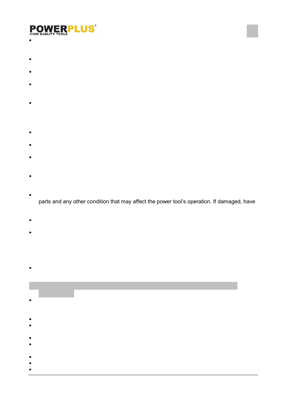 Power tool use and care, Service, Powx112 | Powerplus POWX112 HAMMER DRILL 1050W EN User Manual | Page 4 / 9