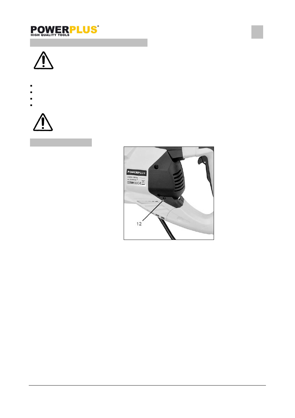 Powerplus POWX119 DRILL /IMPACT DRILL 2100W EN User Manual | Page 10 / 13