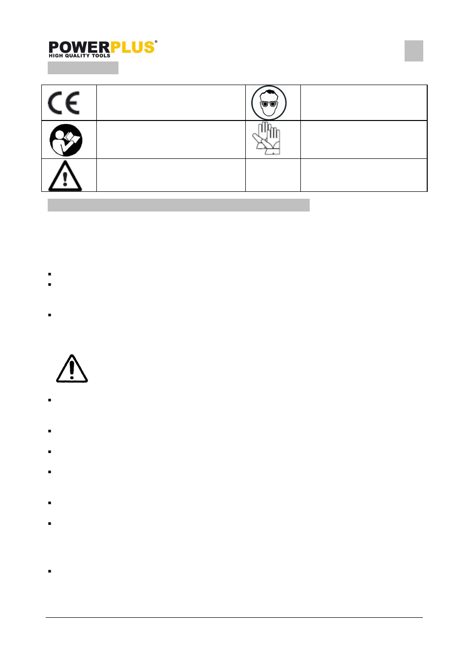 Powx1230, 4 symbols, 5 general power tool safety warnings | Powerplus POWX1230 B ENCH GRINDER 350W 150MM EN User Manual | Page 3 / 8