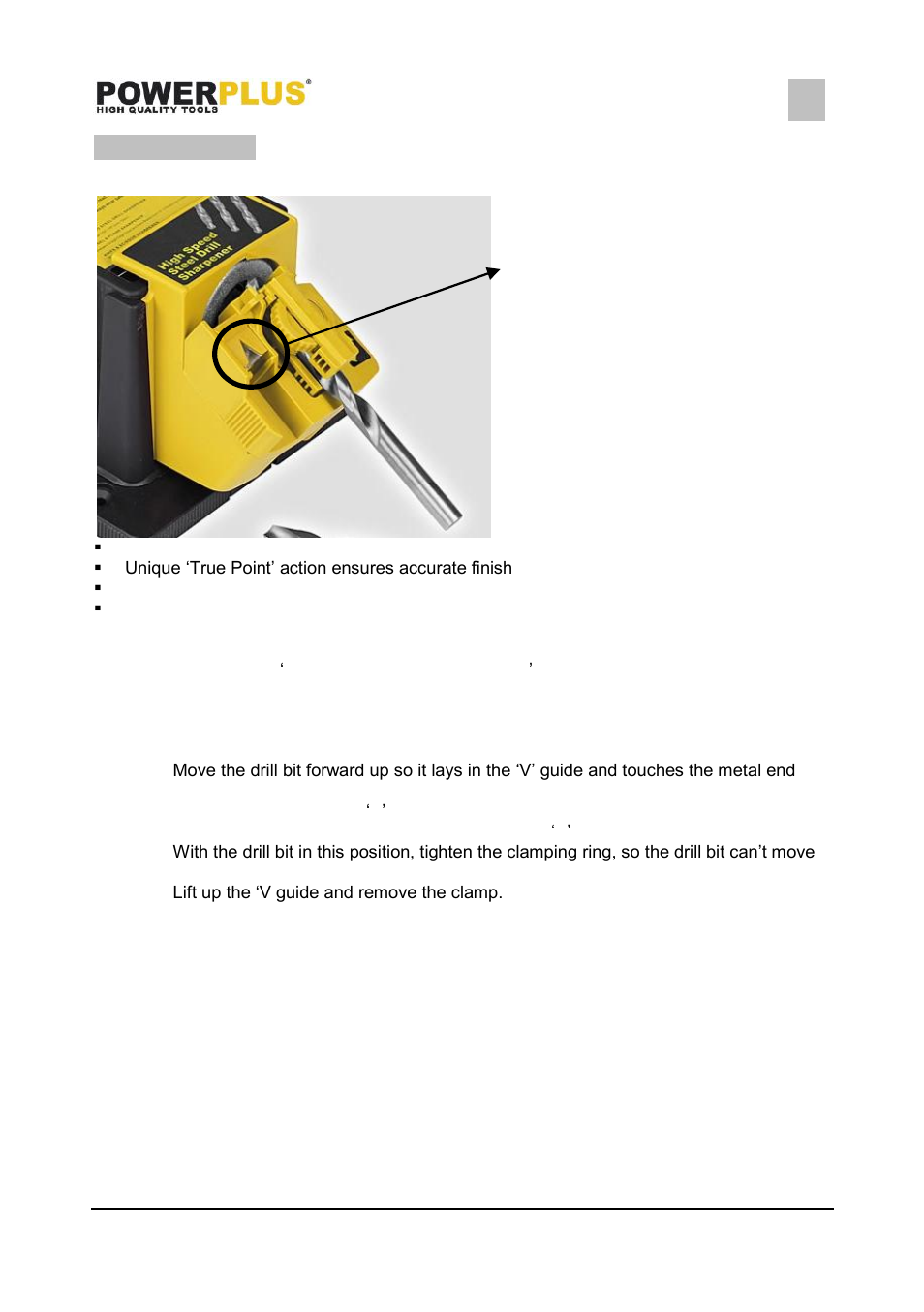 Operation, High speed steel drill sharpener, Powx1350 | 7 operation | Powerplus POWX1350 MULTI-FUNCTION SHARP ENER EN User Manual | Page 5 / 10