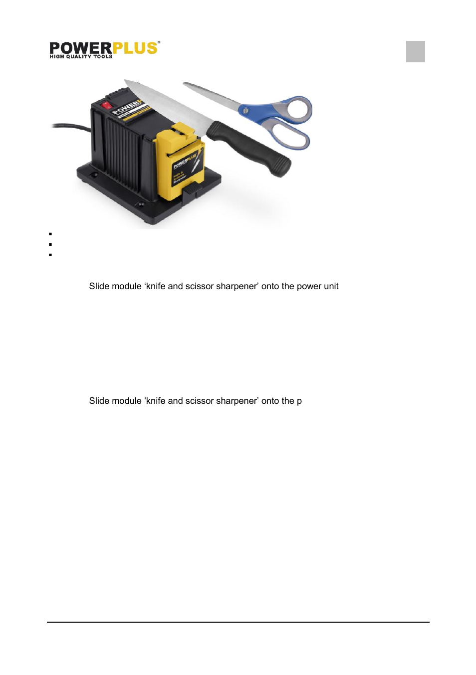 Knife and scissor sharpener, Powx1350 | Powerplus POWX1350 MULTI-FUNCTION SHARP ENER EN User Manual | Page 6 / 10