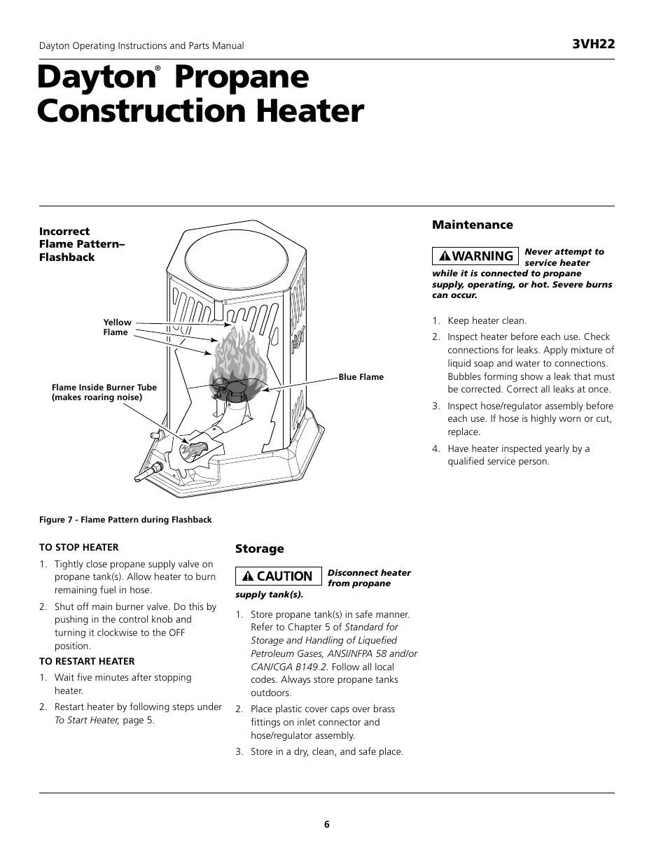 Dayton propane construction heater | Dayton 3VH22 User Manual | Page 6 / 10