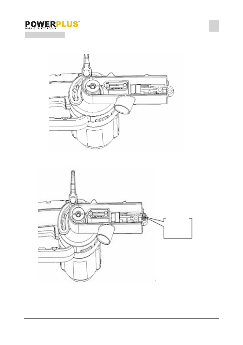 Installation of the powerfile arm | Powerplus POWX139 FILE / BELT SANDER 400W EN User Manual | Page 5 / 12