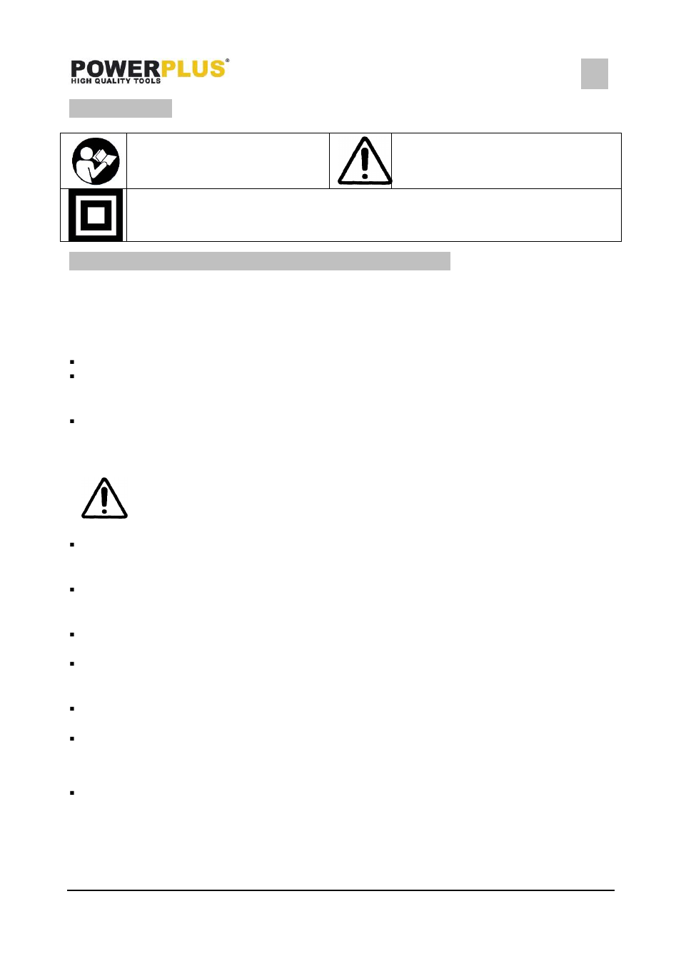 Symbols, General power tool safety warnings, Work area | Electrical safety, Personal safety, Powx145, 4 symbols, 5 general power tool safety warnings | Powerplus POWX145 CORDLESS GLUE GUN 35W EN User Manual | Page 4 / 10