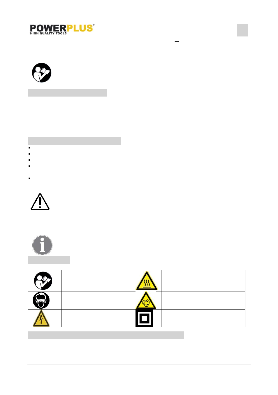 Description (fig a), Package content list, Symbols | General power tool safety warnings | Powerplus POWX1705 COMPRESSOR 1100W OIL FREE +ACC EN User Manual | Page 2 / 9