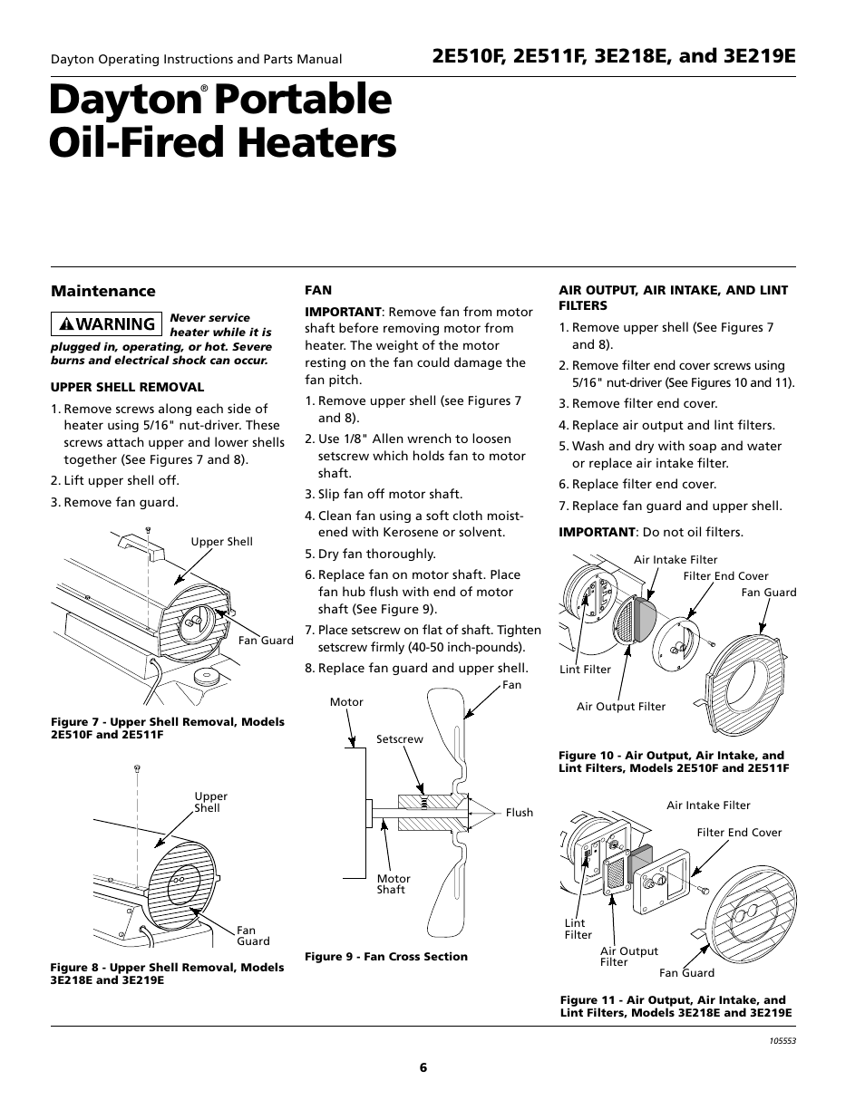 Dayton portable oil-fired heaters | Dayton 5S1792 User Manual | Page 6 / 24