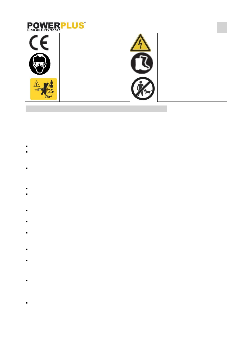 General power tool safety warnings, Working area, Electrical safety | Personal safety, Powx1770, 5 general power tool safety warnings | Powerplus POWX1770 COMPRESSOR 2200W 50L LUBRICATED EN User Manual | Page 4 / 11