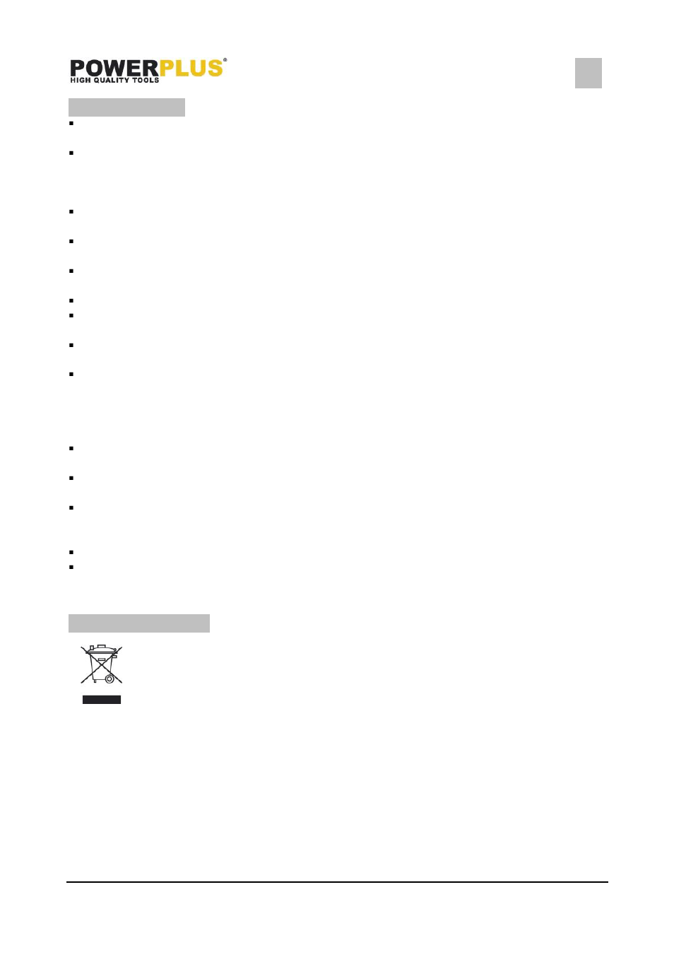 Warranty, Environment | Powerplus POWX190 SCROLL SAW 85W EN User Manual | Page 7 / 8