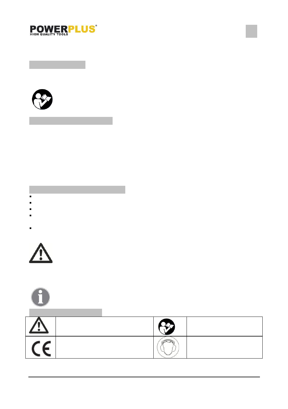 Application, Description (fig. a), Package content list | Safety symbols | Powerplus POWX242 TILE CUTTER 1100W 240MM EN User Manual | Page 3 / 12