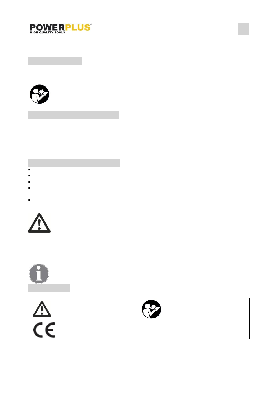 Application, Description (fig. 1-2-3), Package content list | Symbols | Powerplus POWX302 ASH CLEANER 20L EN User Manual | Page 2 / 4