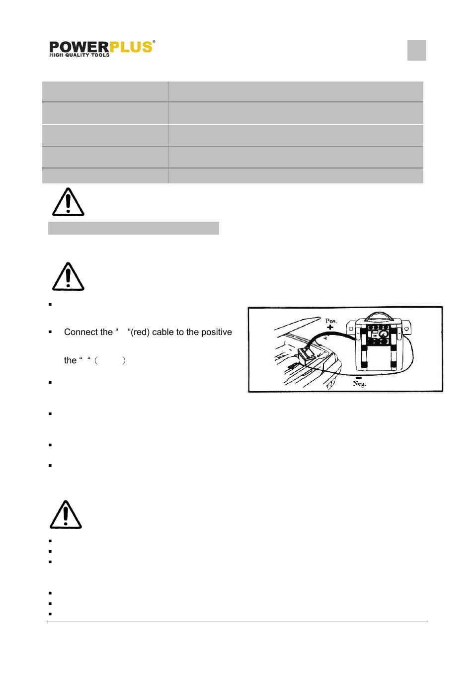 Operating instructions, Jump start, Compressor operation | Powx410, 8 operating instructions | Powerplus POWX410 POWER STATION 4-IN-4 EN User Manual | Page 6 / 9
