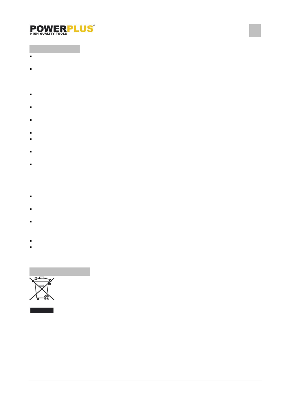 Warranty, Environment | Powerplus POWX410 POWER STATION 4-IN-4 EN User Manual | Page 8 / 9