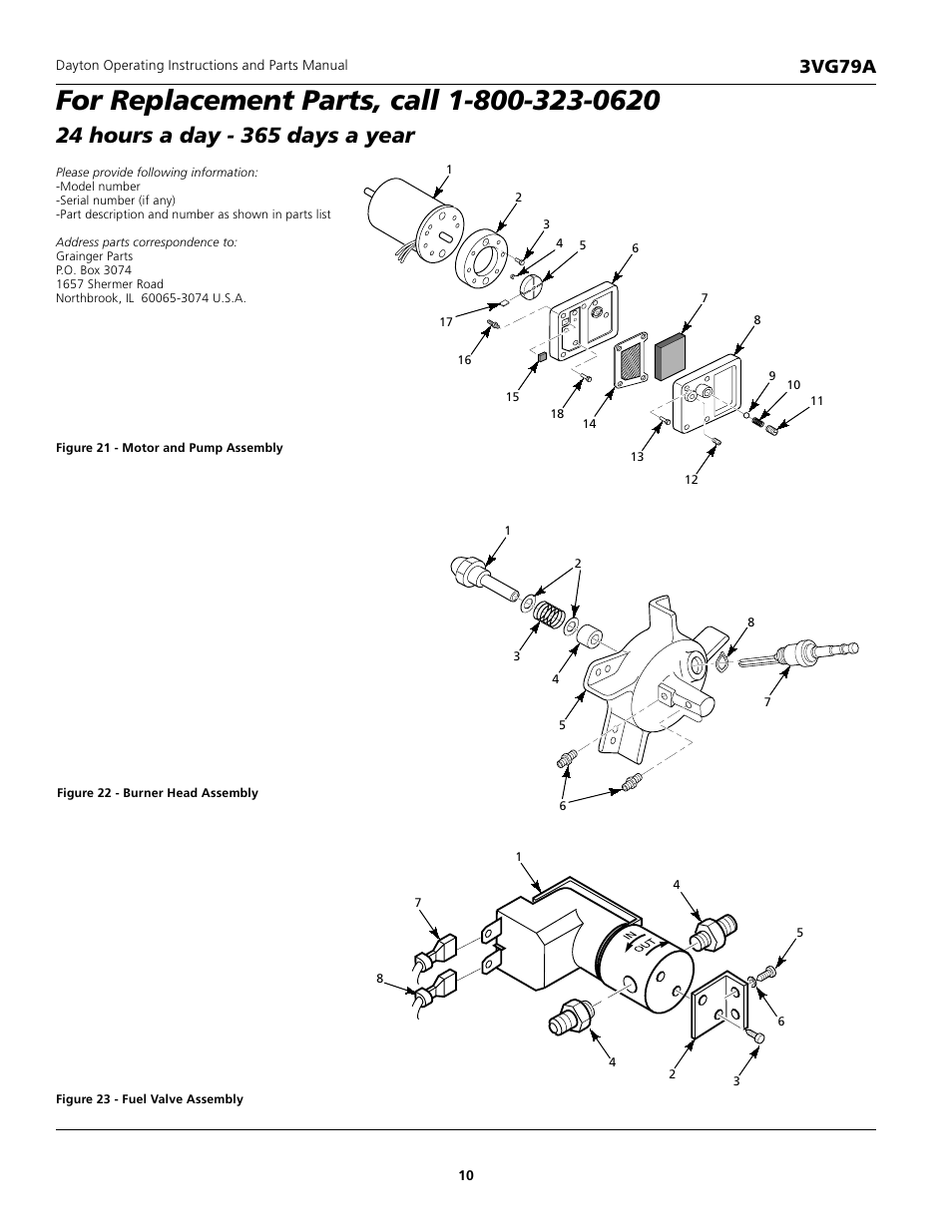 Dayton portable oil-fired heater, 3vg79a | Dayton 3VG79A User Manual | Page 10 / 16