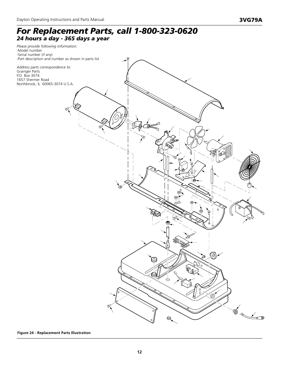 Dayton portable oil-fired heater, 3vg79a | Dayton 3VG79A User Manual | Page 12 / 16