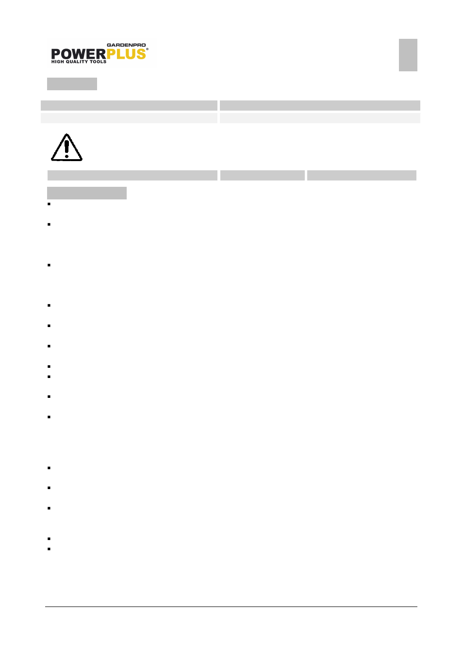 Powxg2004, 9 noise, 10 warranty | Powerplus POWXG2004 HEDGE TRIMMER 580W 580MM EN User Manual | Page 6 / 7
