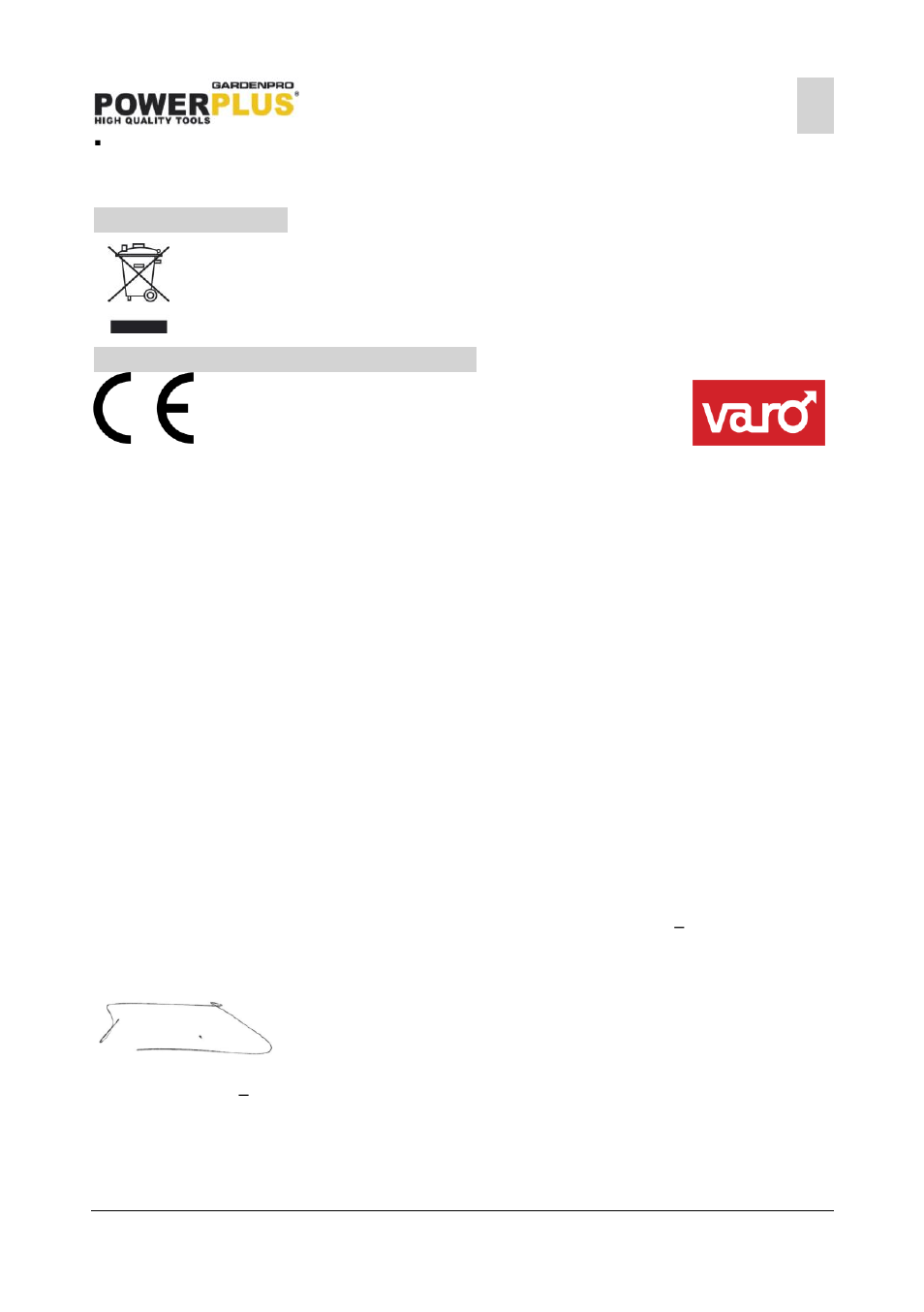 Environment, Declaration of conformity | Powerplus POWXG2007 HEDGE TRIMMER 550W 525MM EN User Manual | Page 7 / 7