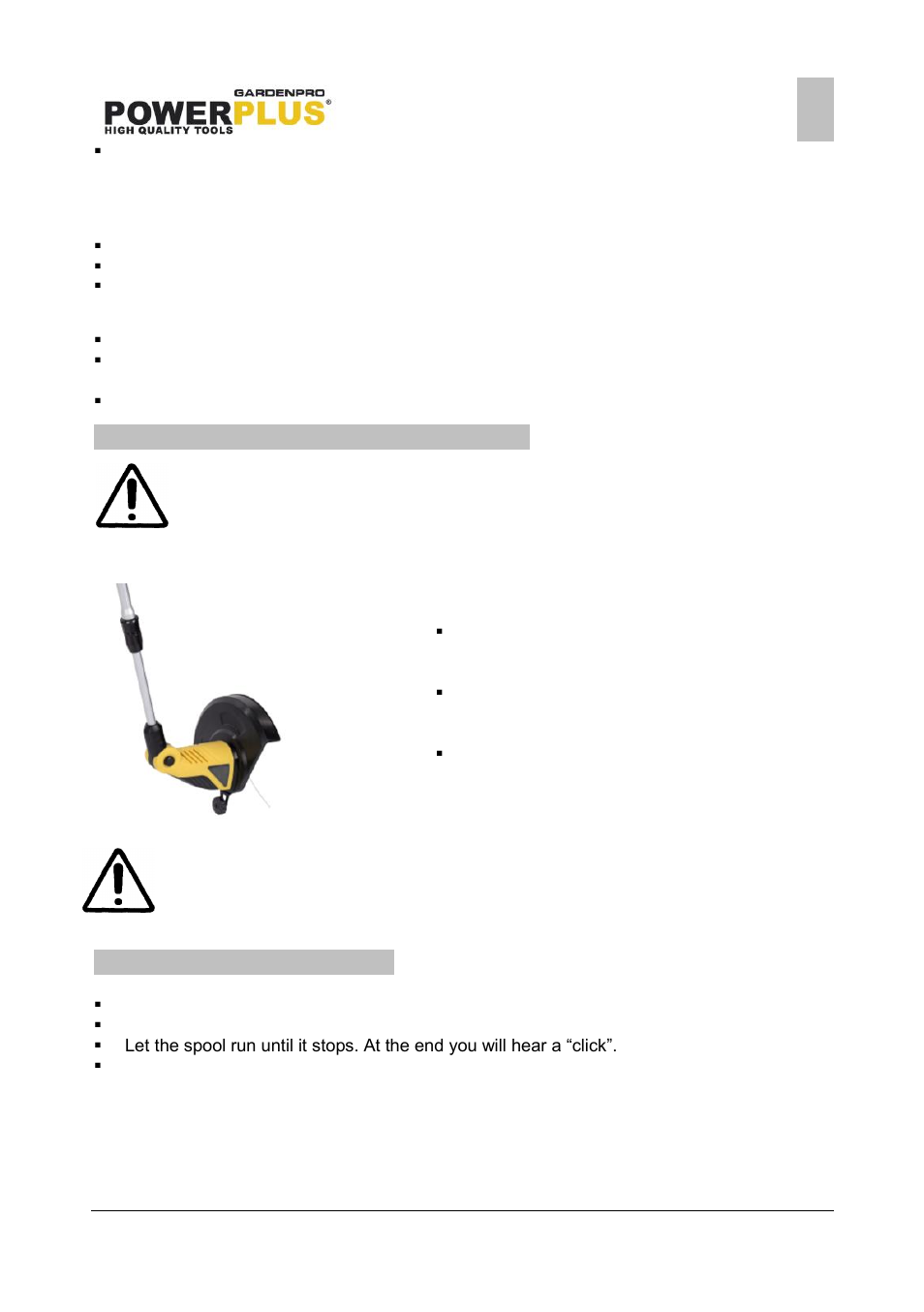 Adjust the telescopic length, Adjust the cutting angle, Using the trimmer as an edger | Automatic line feed | Powerplus POWXG3005 GRASS TRIMMER 550W 330MM EN User Manual | Page 7 / 10