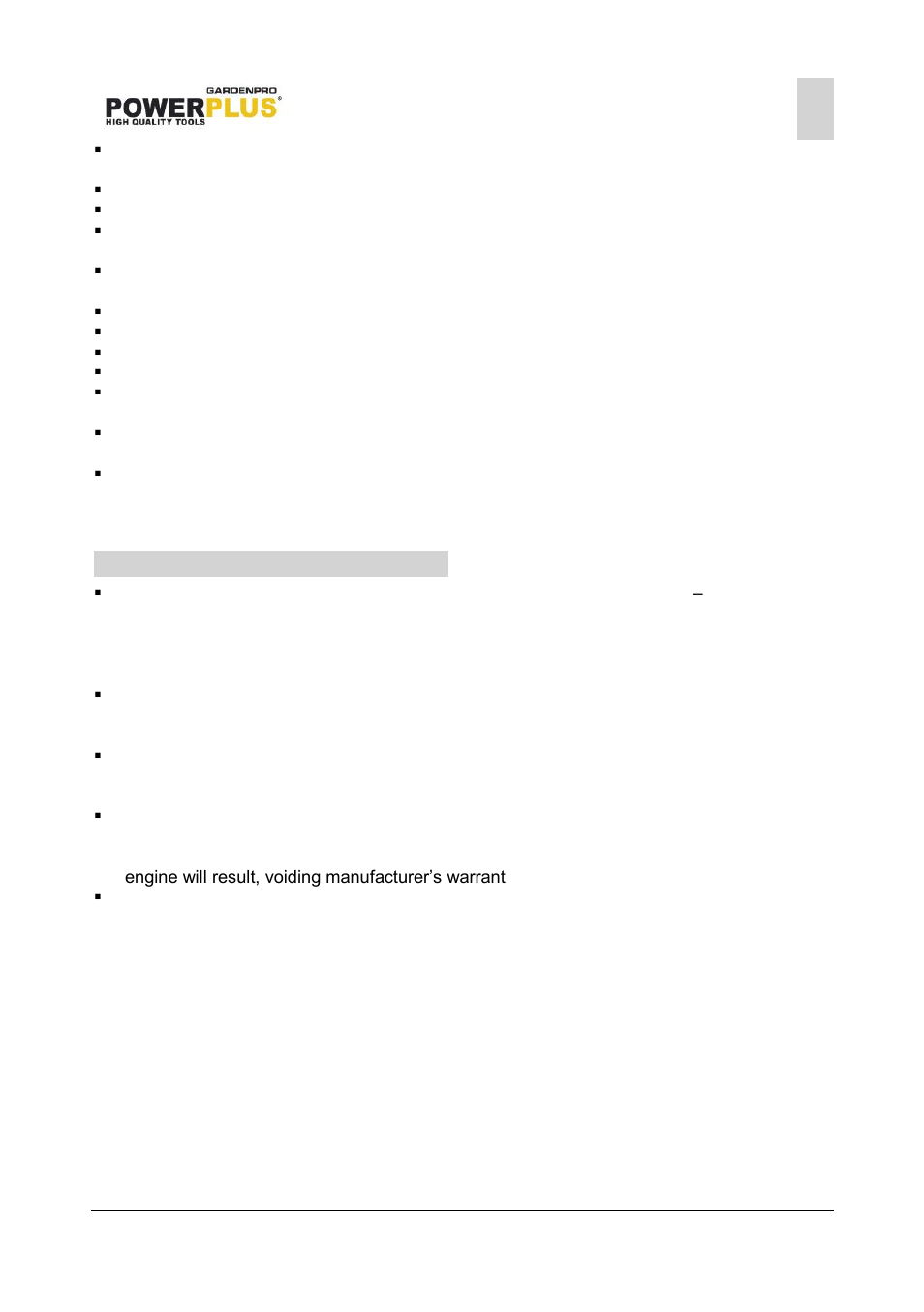 Specific safety warnings | Powerplus POWXG3016 BRUSH CUTTER 42,7CC EN User Manual | Page 6 / 15