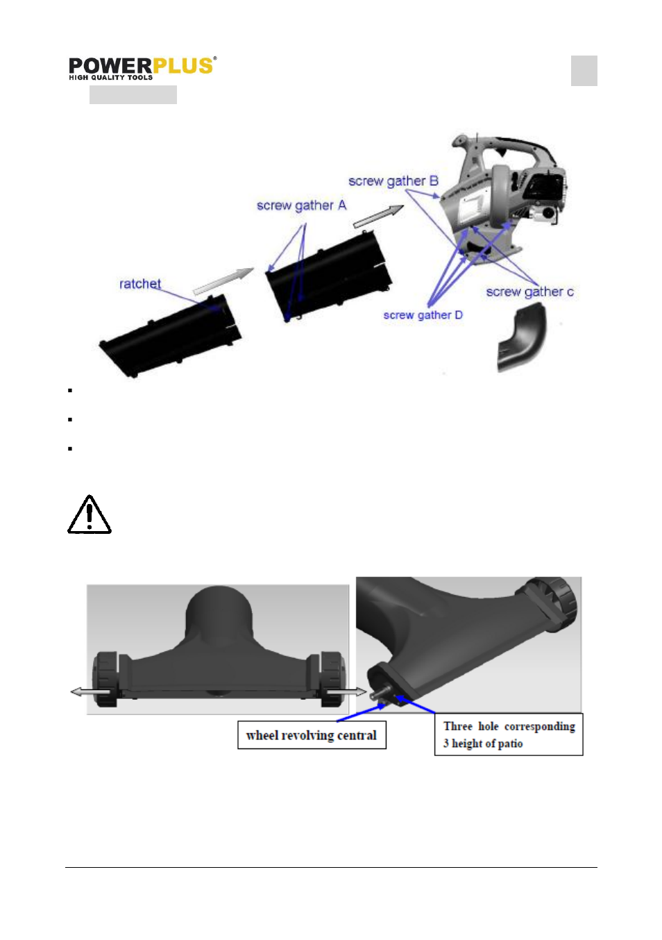 Tube assembly, Patio head | Powerplus POWXG4050 LEAF BLOWER/VACUUM 31CC EN User Manual | Page 5 / 10