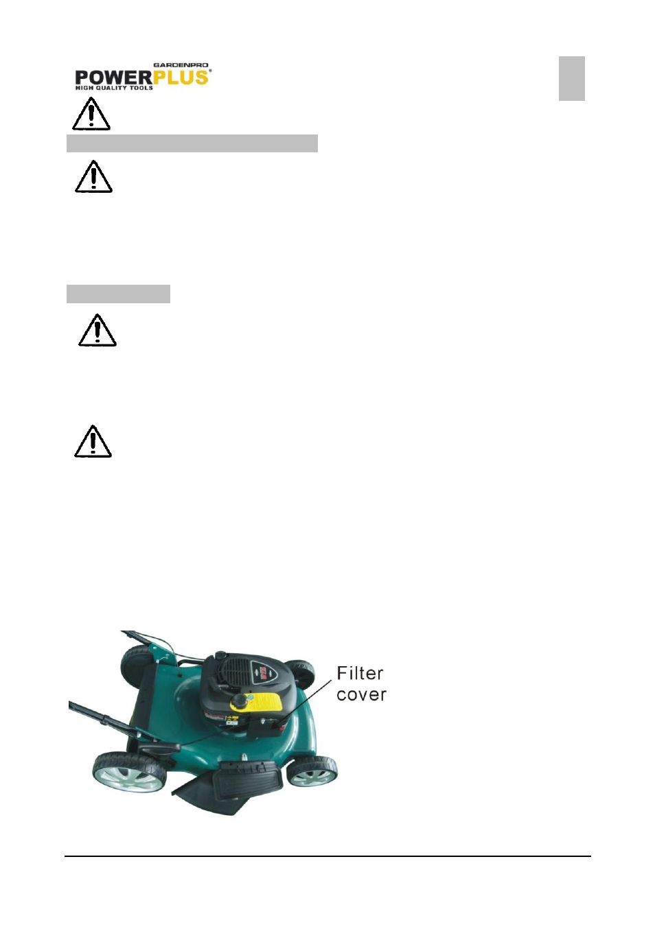 Lubrication instructions, Cleaning, Engine air cleaner | Powerplus POWXG6010 LAWNMOWER 173CC 560MM EN User Manual | Page 12 / 17