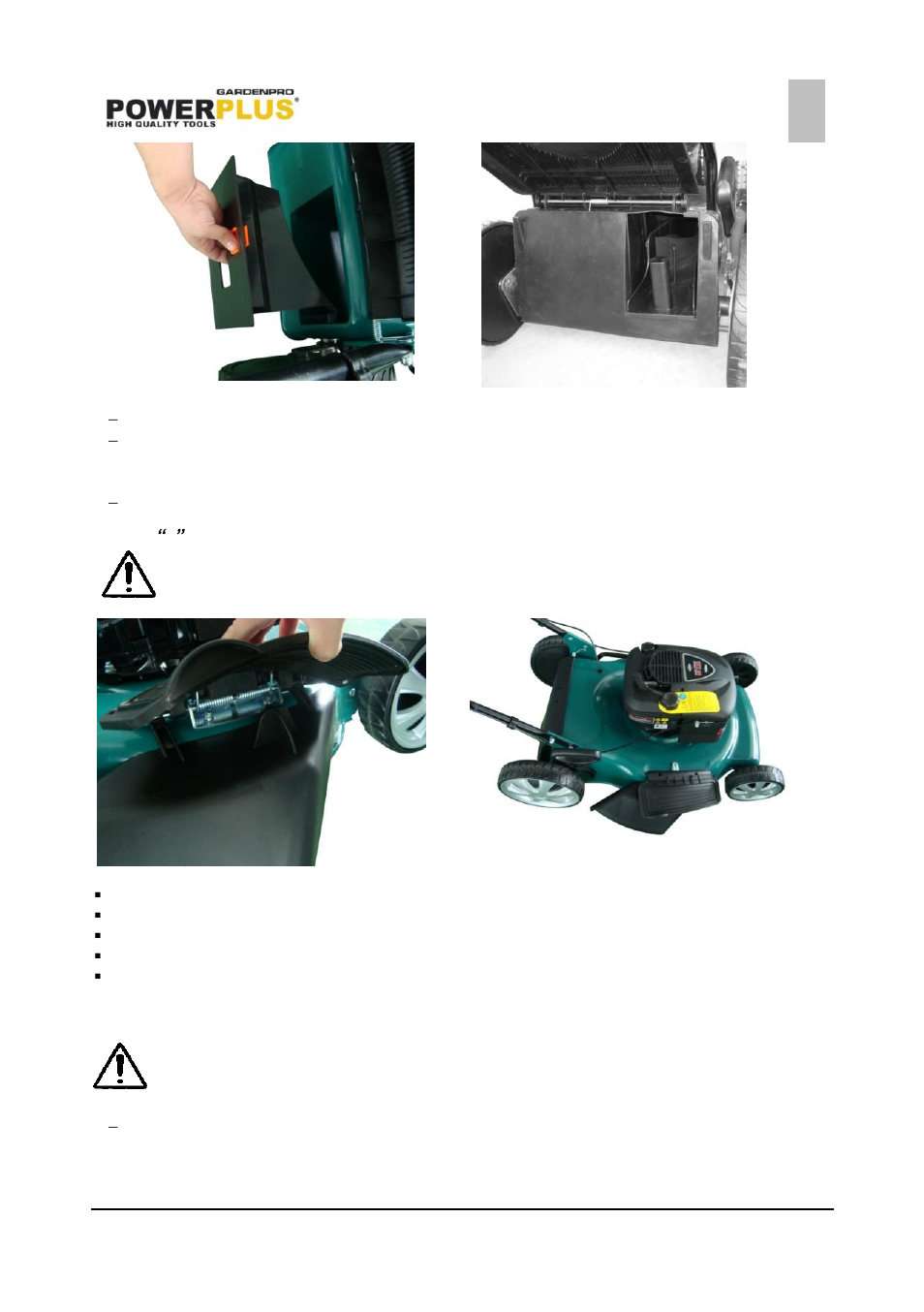 3” convert to side-discharge mower, Return to normal mower, Powxg6010 | Powerplus POWXG6010 LAWNMOWER 173CC 560MM EN User Manual | Page 8 / 17