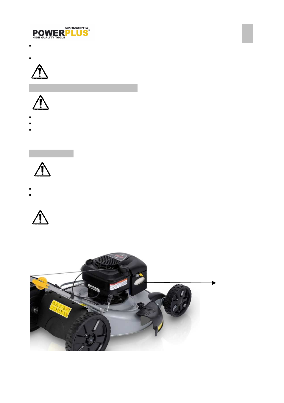 Powerplus POWXG6011 LAWNMOWER 190CC 550MM EN User Manual | Page 11 / 16