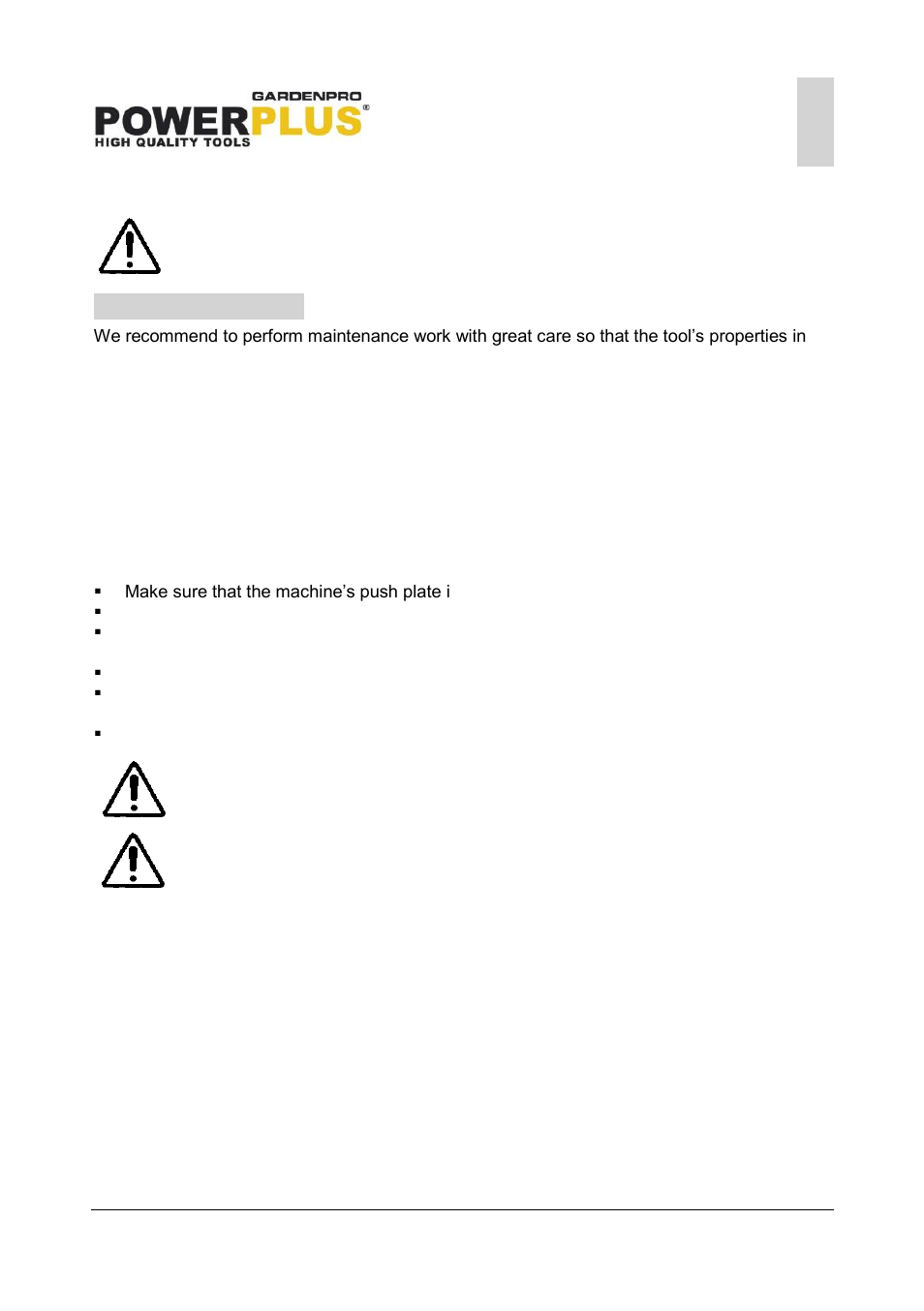 Maintenance, Changing the hydraulic oil, Oil refills | Recommended oils, Sharpening the cleaving wedge | Powerplus POWXG6490 LOG SPLITTER 1500W 520MM EN User Manual | Page 8 / 11