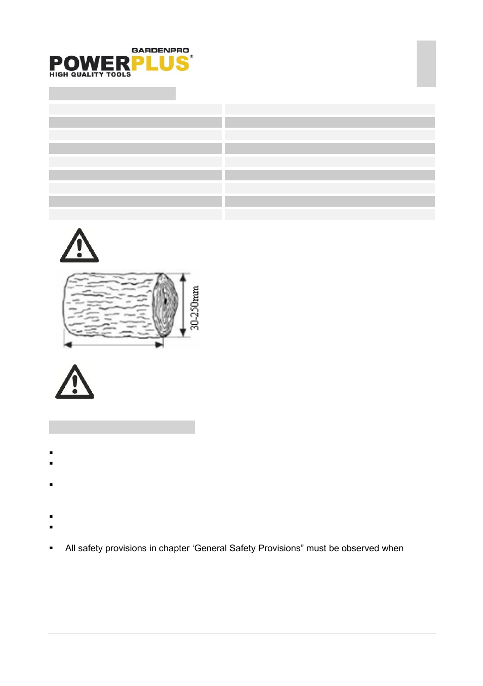 Technical data, Trouble-shooting, Powxg6490 | 9technical data, 10 trouble-shooting | Powerplus POWXG6490 LOG SPLITTER 1500W 520MM EN User Manual | Page 9 / 11