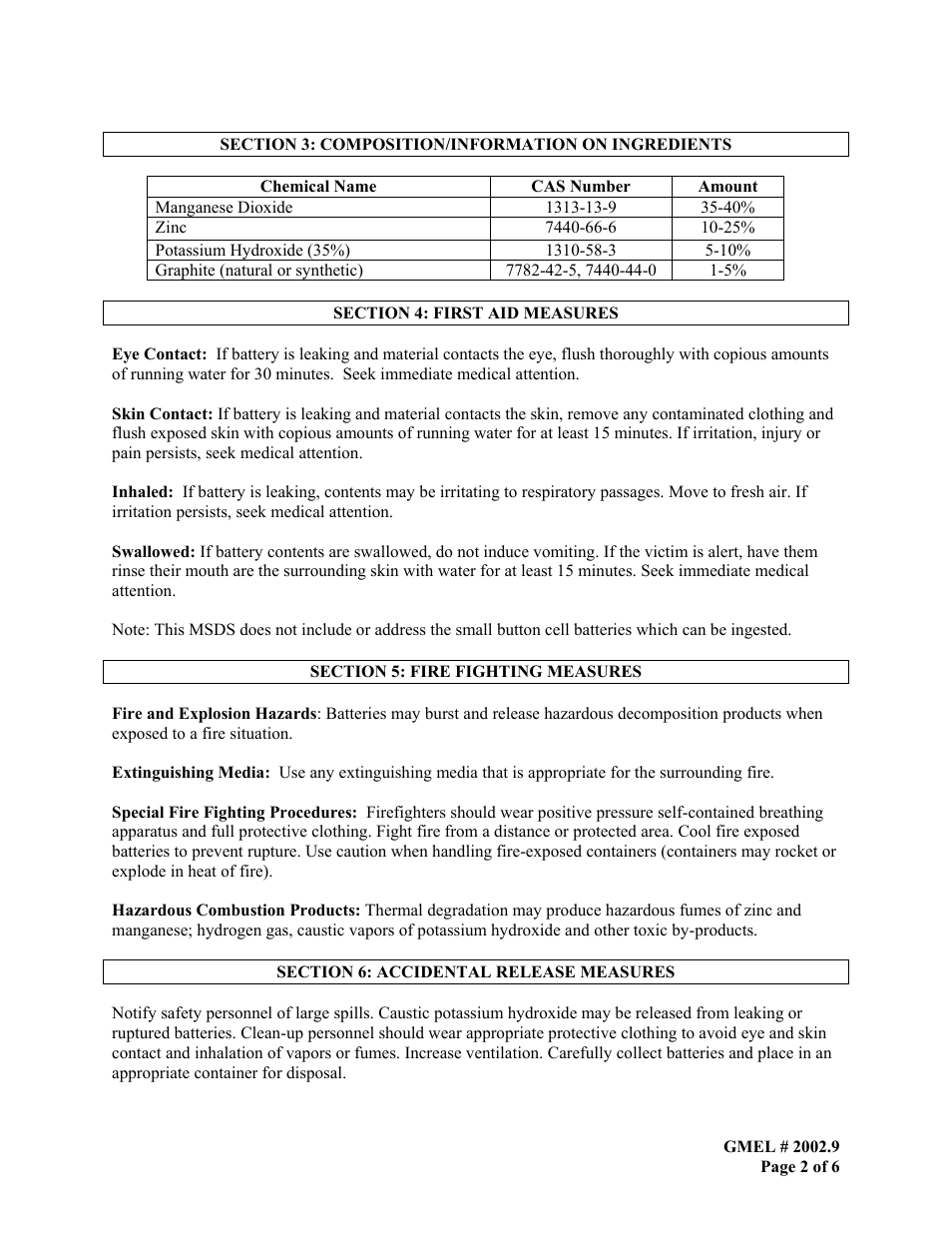 Duracell MN 1400 User Manual | Page 2 / 6