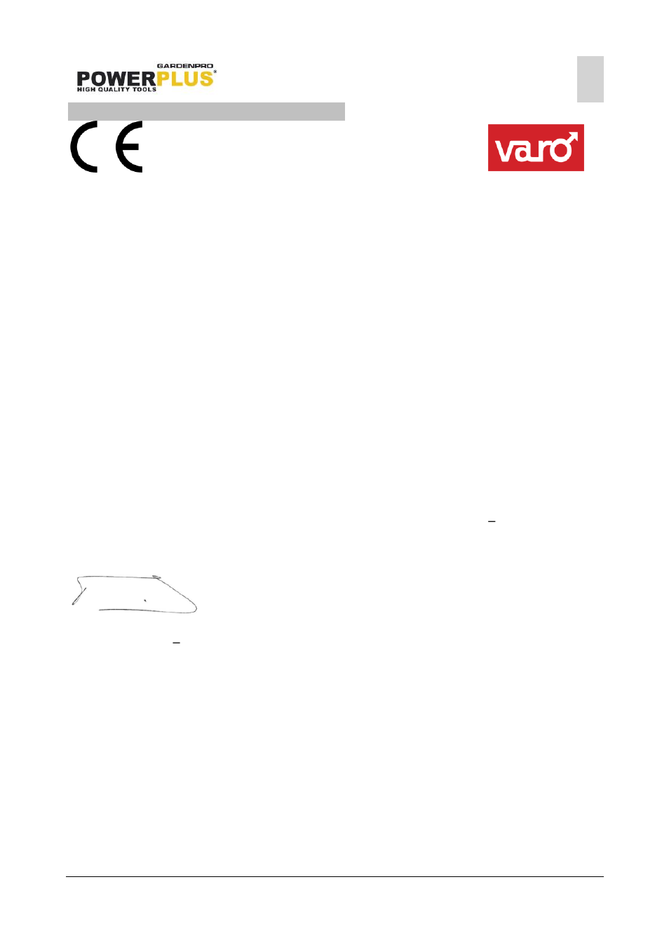 Declaration of conformity | Powerplus POWXG7512 LAWN SCARIFIER / AERATOR 1300W EN User Manual | Page 13 / 13