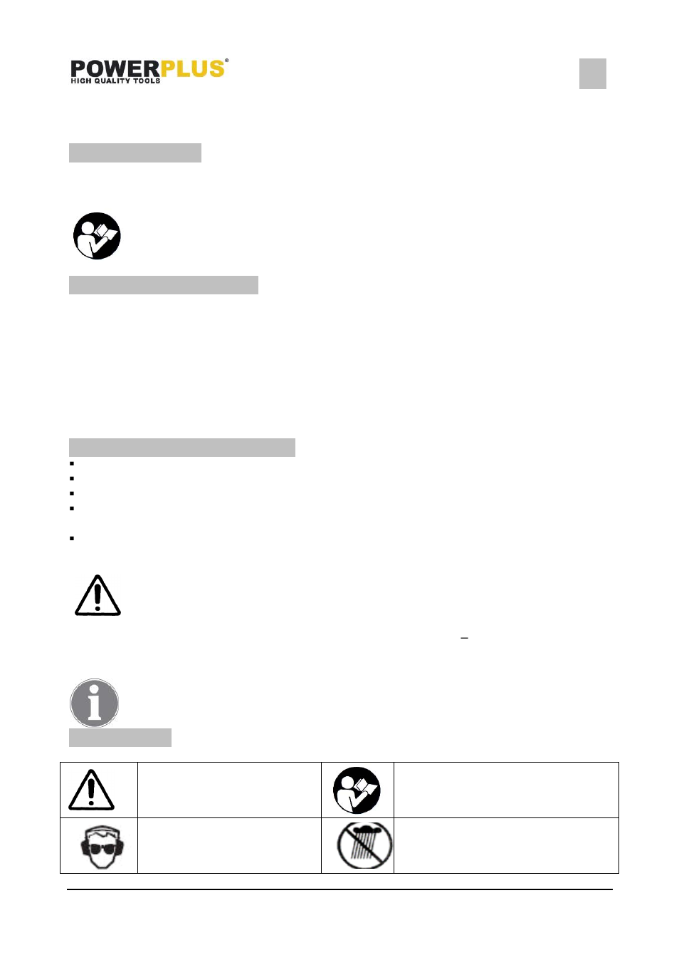 Application, Description (fig 1), Package content list | Symbols | Powerplus POWXG8010LI GRASS TRIMMER 18V LI-ION ONE FITS ALL EN User Manual | Page 3 / 12