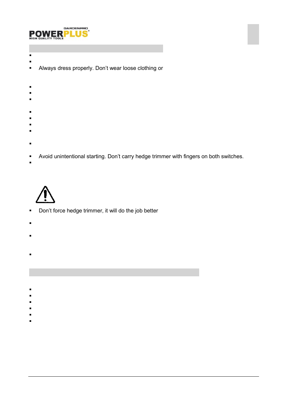 Additional safety instructions, Before using the tool for the first time, Advantage of li-ion batteries | Powerplus POWXG8035LI TELESCOPIC HEDGE TRIMMER 18V LI-ION ONE FITS  EN User Manual | Page 5 / 10