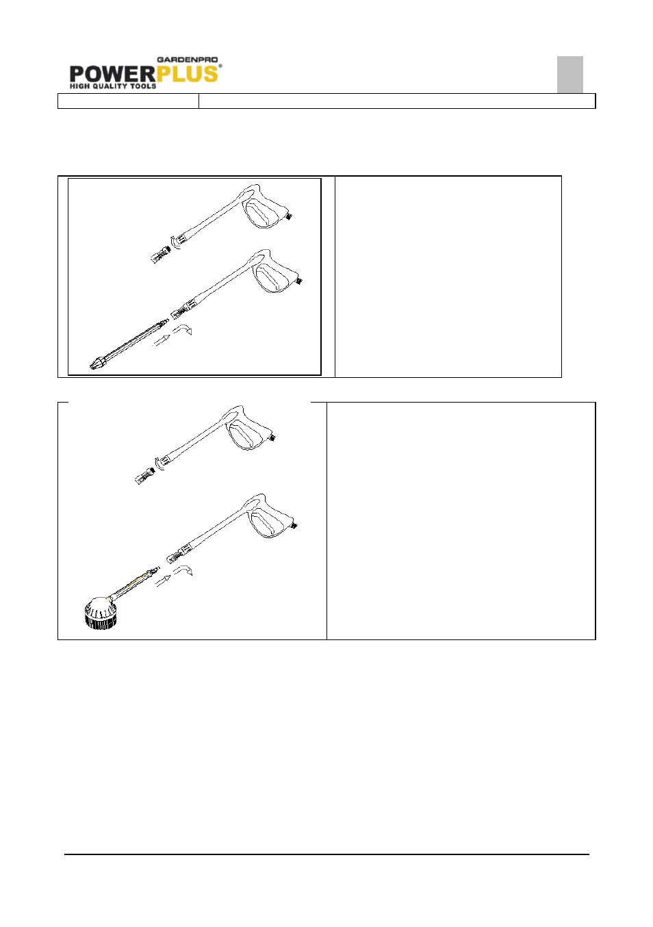 Rotary lance, Rotary brush | Powerplus POWXG9002 HIGH PRESSURE CLEANER 2100W EN User Manual | Page 8 / 12