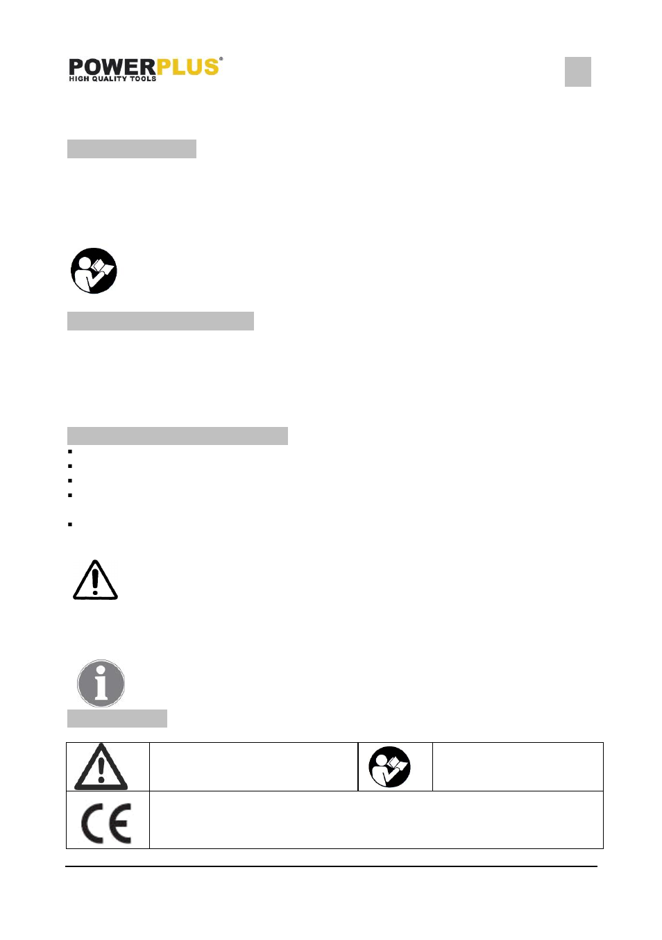 Application, Description (fig a), Package content list | Symbols, Submersible pump powxg9404 | Powerplus POWXG9404 SUBMERSIBLE PUMP 550W EN User Manual | Page 2 / 7