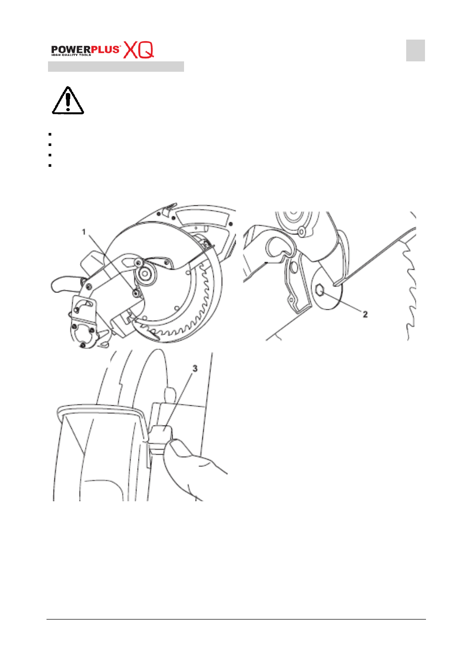 Replacing the saw blade | Powerplus POWXQ5330 MITRE SAW 1500W 254MM EN User Manual | Page 11 / 14