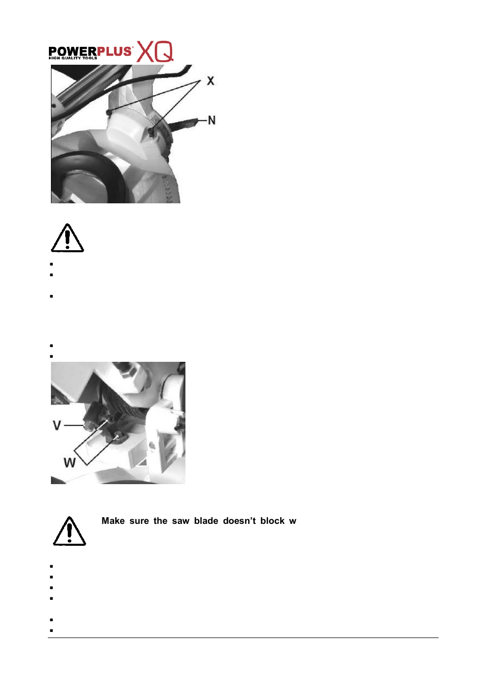 Switching on / off, Laser, Sawing | Powerplus POWXQ5335 TELESC. MITRE SAW 1800W 254MM EN User Manual | Page 9 / 13