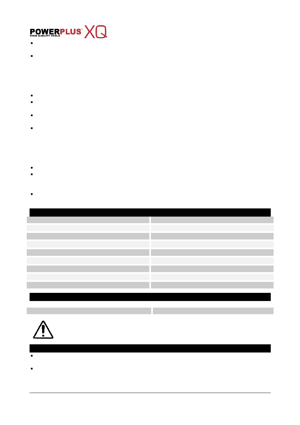 Technical data, Sound emission, Maintenance | Powxq8105, 7 technical data, 8 sound emission, 9 maintenance | Powerplus POWXQ8105 COMPRESOR 1600W 24L LUBRICATED EN User Manual | Page 6 / 9